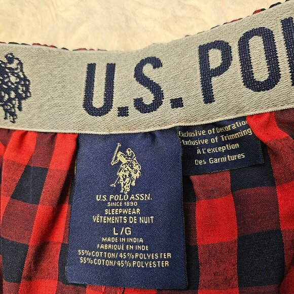 U.S. Polo Assn. Men's Red and Blue Plaid Boxer Shorts Size: L - Picture 8 of 8